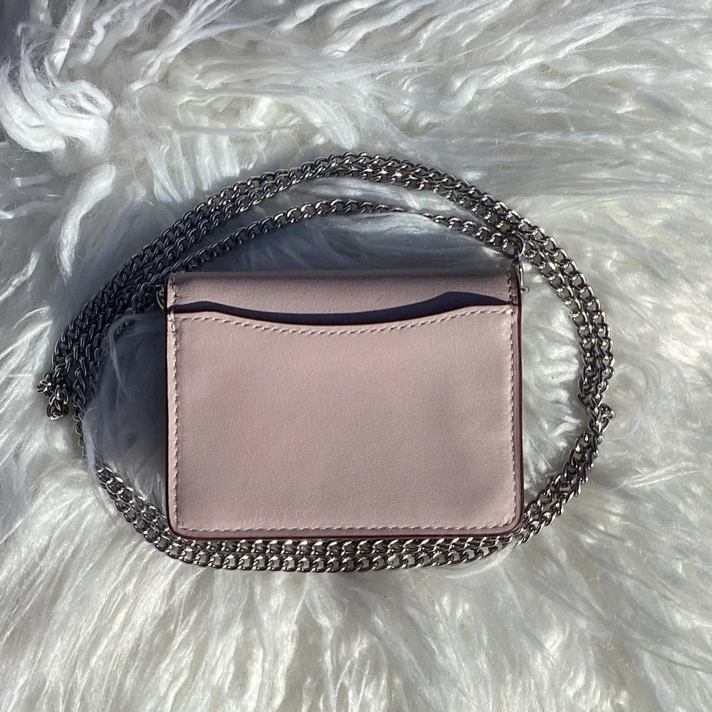 NWT Coach Smooth Leather Chain Wallet Crossbody With Sparkly Butterfly Design - Picture 4 of 6